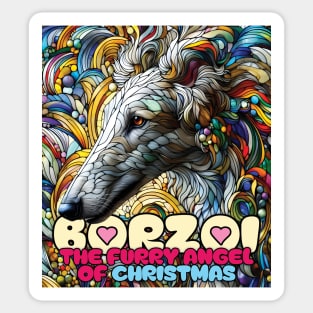 Borzoi, the furry angel of Christmas. I love borzois. Sticker